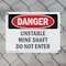 Signmission Unstable Mine Shaft Do Not Enter Danger Sign, Plastic, 10in W x 7in L, 2PK OS-2PACK-DS-P-710-L-2486 - alternate 7